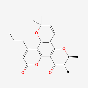 molecular formula C22H24O5 B15197025 (-)-12-Oxocalanolide B CAS No. 183904-54-3