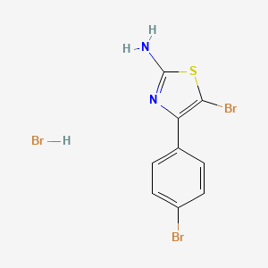 molecular formula C9H7Br3N2S B1519703 5-Bromo-4-(4-bromophenyl)-1,3-thiazol-2-amine hydrobromide CAS No. 1172108-91-6