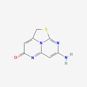 molecular formula C8H6N4OS B15197070 7-Imino-5,7-dihydro-1-thia-5,8,8b-triazaacenaphthylen-4(2H)-one CAS No. 69836-19-7