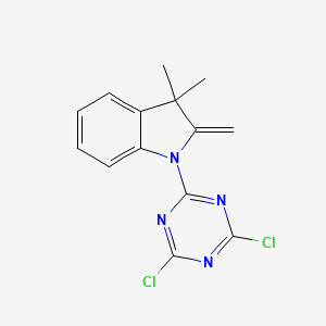 molecular formula C14H12Cl2N4 B15197081 1-(4,6-Dichloro-1,3,5-triazin-2-yl)-3,3-dimethyl-2-methyleneindoline CAS No. 58502-55-9