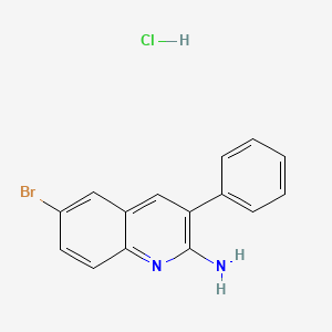 molecular formula C15H12BrClN2 B1519712 2-Amino-6-bromo-3-phenylquinoline hydrochloride CAS No. 1170960-09-4