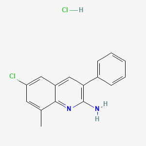 molecular formula C16H14Cl2N2 B1519713 2-氨基-6-氯-8-甲基-3-苯基喹啉盐酸盐 CAS No. 1171355-84-2
