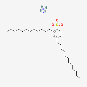 molecular formula C30H57NO3S B15197136 Benzenesulfonic acid, 2,4-didodecyl-, ammonium salt CAS No. 81611-36-1