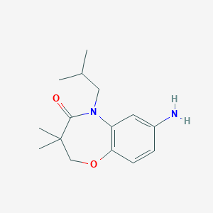 molecular formula C15H22N2O2 B1519719 7-氨基-5-异丁基-3,3-二甲基-2,3-二氢-1,5-苯并恶杂卓-4(5H)-酮 CAS No. 1171968-56-1