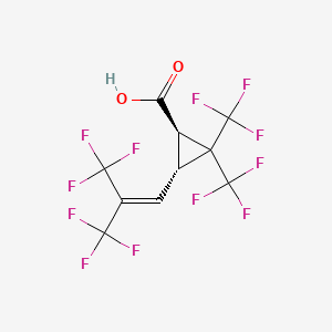 molecular formula C10H4F12O2 B15197207 Cyclopropanecarboxylic acid, 2,2-bis(trifluoromethyl)-3-(3,3,3-trifluoro-2-(trifluoromethyl)-1-propenyl)-, trans CAS No. 99903-53-4