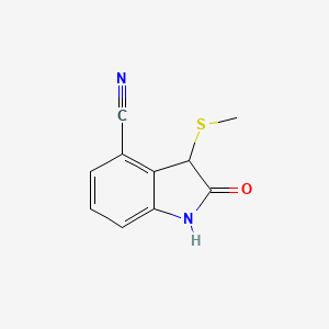 3-(Methylsulfanyl)-2-oxo-2,3-dihydro-1H-indole-4-carbonitrile