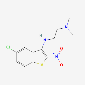 molecular formula C12H14ClN3O2S B15197263 1,2-Ethanediamine, N-(5-chloro-2-nitrobenzo(b)thien-3-yl)-N',N'-dimethyl- CAS No. 149338-15-8