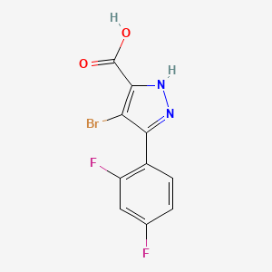 molecular formula C10H5BrF2N2O2 B1519727 4-溴-3-(2,4-二氟苯基)-1H-吡唑-5-羧酸 CAS No. 1319131-99-1