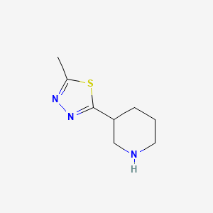 molecular formula C8H13N3S B1519728 3-(5-甲基-1,3,4-噻二唑-2-基)哌啶 CAS No. 933705-14-7