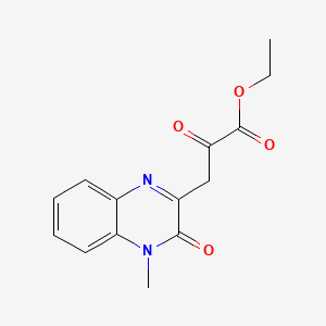 molecular formula C14H14N2O4 B15197309 Ethyl 3-(4-methyl-3-oxo-3,4-dihydro-2-quinoxalinyl)-2-oxopropanoate CAS No. 14003-39-5