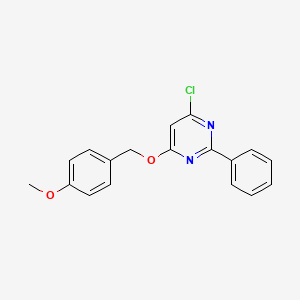 molecular formula C18H15ClN2O2 B1519733 4-氯-6-[(4-甲氧基苯基)甲氧基]-2-苯基嘧啶 CAS No. 1044559-74-1