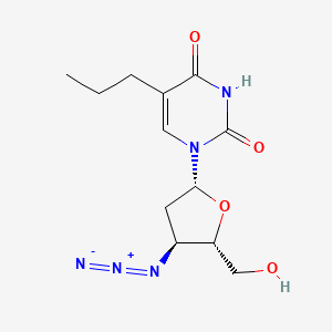 molecular formula C12H17N5O4 B15197354 Uridine, 3'-azido-2',3'-dideoxy-5-propyl- CAS No. 114008-05-8