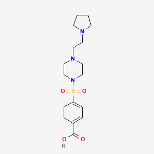 molecular formula C17H25N3O4S B1519737 4-{4-[2-(Pyrrolidin-1-yl)ethyl]piperazine-1-sulfonyl}benzoic acid CAS No. 1203428-11-8