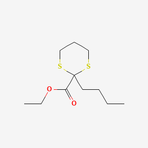 molecular formula C11H20O2S2 B15197384 Ethyl 2-butyl-1,3-dithiane-2-carboxylate CAS No. 32557-27-0