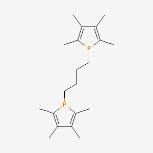 molecular formula C20H32P2 B15197423 1,4-Bis(2,3,4,5-tetramethyl-1H-phosphol-1-yl)butane 