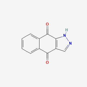 molecular formula C11H6N2O2 B15197429 1H-Benz(f)indazole-4,9-dione CAS No. 1015-97-0