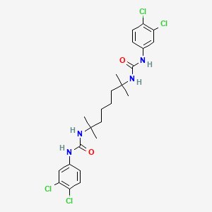 B15197435 Urea, 1,1'-(1,1,6,6-tetramethylhexamethylene)bis(3,3'-(3,4-dichlorophenyl)- CAS No. 102584-84-9