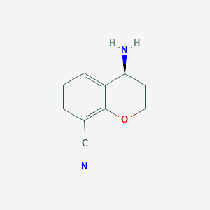 molecular formula C10H10N2O B15197438 (S)-4-Aminochroman-8-carbonitrile 