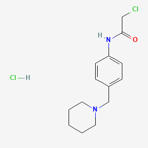 molecular formula C14H20Cl2N2O B1519744 2-氯-N-(4-哌啶-1-基甲基-苯基)-乙酰胺盐酸盐 CAS No. 1185296-68-7