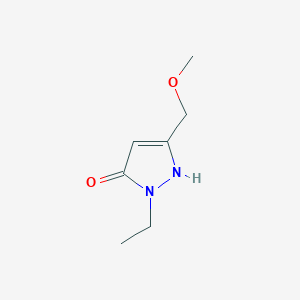 molecular formula C7H12N2O2 B15197443 1-ethyl-3-(methoxymethyl)-1H-pyrazol-5-ol 