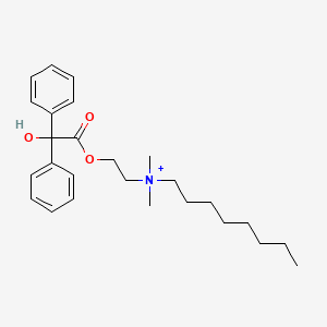 molecular formula C26H38NO3+ B15197477 (2-Hydroxyethyl)dimethyloctylammonium, benzilate ester CAS No. 744138-89-4