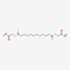 molecular formula C16H26O4S4 B15197483 ((12-((Carboxymethyl)thio)-12-thioxododecanethioyl)thio)acetic acid CAS No. 80159-88-2