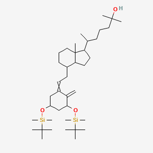 molecular formula C39H74O3Si2 B15197490 6-[4-[2-[3,5-Bis[[tert-butyl(dimethyl)silyl]oxy]-2-methylidenecyclohexylidene]ethyl]-7a-methyl-1,2,3,3a,4,5,6,7-octahydroinden-1-yl]-2-methylheptan-2-ol 