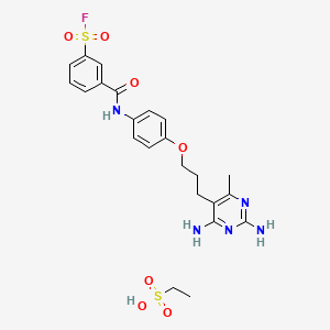 3-[[4-[3-(2,4-Diamino-6-methylpyrimidin-5-yl)propoxy]phenyl]carbamoyl]benzenesulfonyl fluoride;ethanesulfonic acid