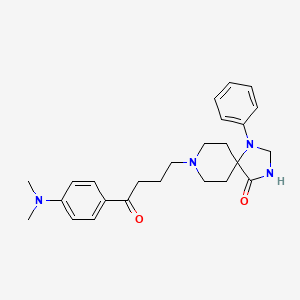 molecular formula C25H32N4O2 B15197537 1,3,8-Triazaspiro(4.5)decan-4-one, 8-(3-(p-(dimethylamino)benzoyl)propyl)-1-phenyl- CAS No. 102395-57-3