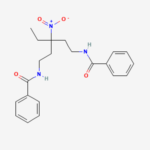 molecular formula C21H25N3O4 B15197569 N-(5-(Benzoylamino)-3-ethyl-3-(hydroxy(oxido)amino)pentyl)benzamide CAS No. 10524-26-2