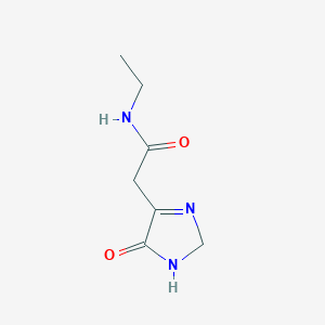 molecular formula C7H11N3O2 B15197617 N-Ethyl-2-(5-oxo-2,5-dihydro-1H-imidazol-4-yl)acetamide 