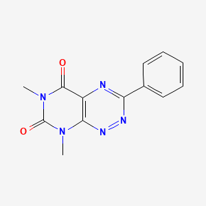 molecular formula C13H11N5O2 B15197629 Pyrimido(5,4-e)-1,2,4-triazine-5,7(6H,8H)-dione, 6,8-dimethyl-3-phenyl- CAS No. 25696-85-9