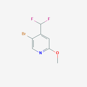 molecular formula C7H6BrF2NO B15197636 5-Bromo-4-(difluoromethyl)-2-methoxypyridine 