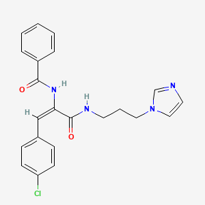 N-(3-((3-(1H-Imidazol-1-yl)propyl)amino)-1-(4-chlorophenyl)-3-oxoprop-1-en-2-yl)benzamide