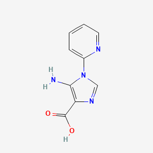 molecular formula C9H8N4O2 B15197674 5-Amino-1-(pyridin-2-YL)-1H-imidazole-4-carboxylic acid CAS No. 765850-70-2