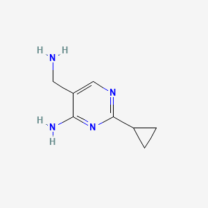 molecular formula C8H12N4 B15197700 5-(Aminomethyl)-2-cyclopropylpyrimidin-4-amine 