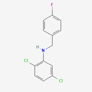 molecular formula C13H10Cl2FN B15197702 2,5-Dichloro-N-(4-fluorobenzyl)aniline 