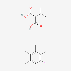 1-Iodo-2,3,4,5-tetramethylbenzene;2-propan-2-ylpropanedioic acid