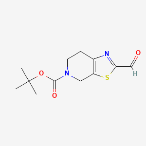 molecular formula C12H16N2O3S B1519776 叔丁基-2-甲酰基-6,7-二氢噻唑并[5,4-C]吡啶-5(4H)-羧酸酯 CAS No. 365996-10-7