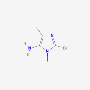 molecular formula C5H8BrN3 B15197771 2-Bromo-1,4-dimethyl-1H-imidazol-5-amine 