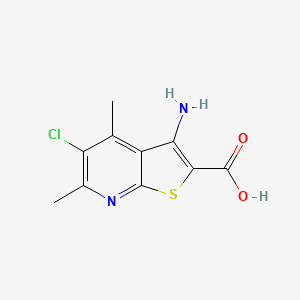 molecular formula C10H9ClN2O2S B1519778 3-Amino-5-chloro-4,6-dimethylthieno[2,3-b]pyridine-2-carboxylic acid CAS No. 1172244-72-2