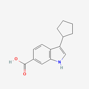 molecular formula C14H15NO2 B15197785 3-Cyclopentyl-1H-indole-6-carboxylic acid CAS No. 494799-36-9