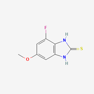 molecular formula C8H7FN2OS B15197793 4-Fluoro-6-methoxy-1,3-dihydro-2H-benzo[d]imidazole-2-thione 