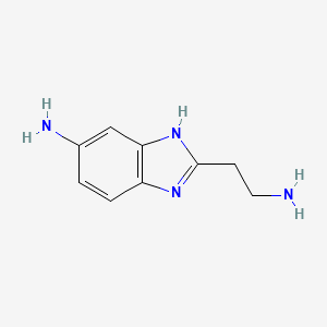 molecular formula C9H12N4 B15197816 2-(2-Aminoethyl)-1H-benzo[d]imidazol-5-amine 