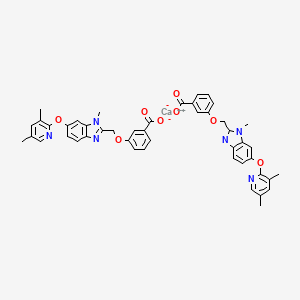 molecular formula C46H40CaN6O8 B15197827 Calcium 3-((6-((3,5-dimethylpyridin-2-yl)oxy)-1-methyl-1H-benzo[d]imidazol-2-yl)methoxy)benzoate 