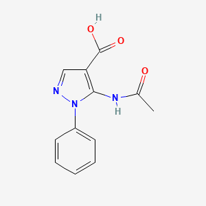 molecular formula C12H11N3O3 B1519785 5-(乙酰氨基)-1-苯基-1H-吡唑-4-羧酸 CAS No. 51649-69-5