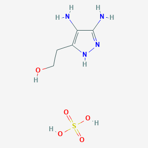 molecular formula C5H12N4O5S B15197872 4,5-Diamino-l-(2-hydroxyethyl)pyrazole sulfate 