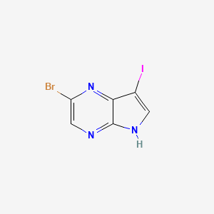 molecular formula C6H3BrIN3 B1519789 2-溴-7-碘-5H-吡咯并[2,3-B]嘧啶 CAS No. 875781-44-5