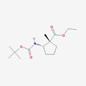 Rel-ethyl (1R,2S)-2-((tert-butoxycarbonyl)amino)-1-methylcyclopentane-1-carboxylate