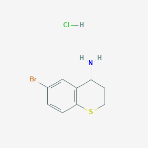 molecular formula C9H11BrClNS B1519792 4-氨基-6-溴-3,4-二氢-2H-1-苯并噻喃盐酸盐 CAS No. 1170470-60-6
